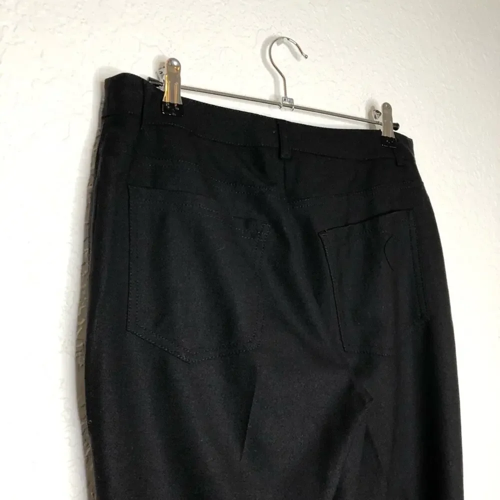 Akris Punto black wool blend trouser pants size US 8